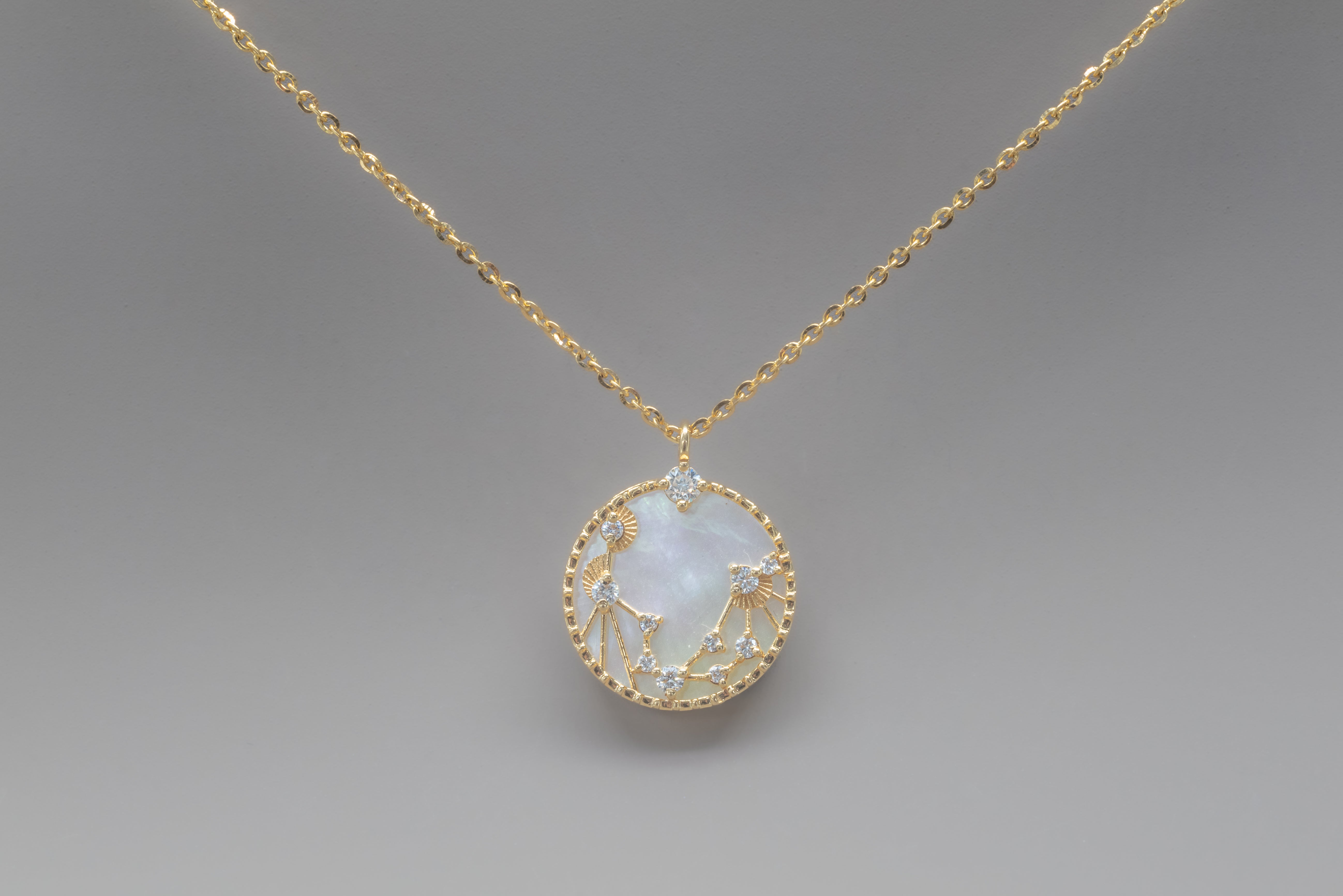 ZODIAC SIGNS MOTHER OF PEARL NECKLACE