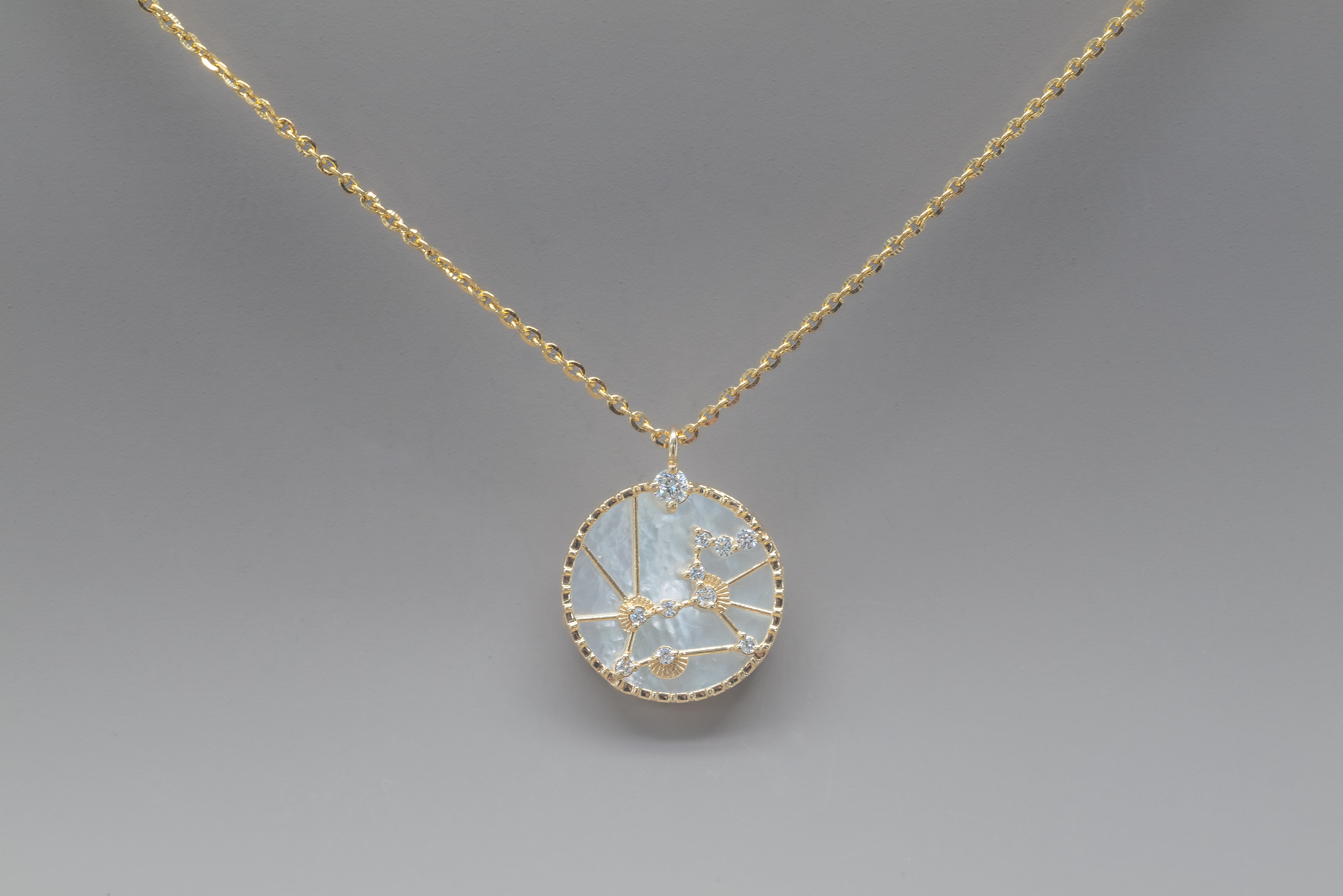 ZODIAC SIGNS MOTHER OF PEARL NECKLACE