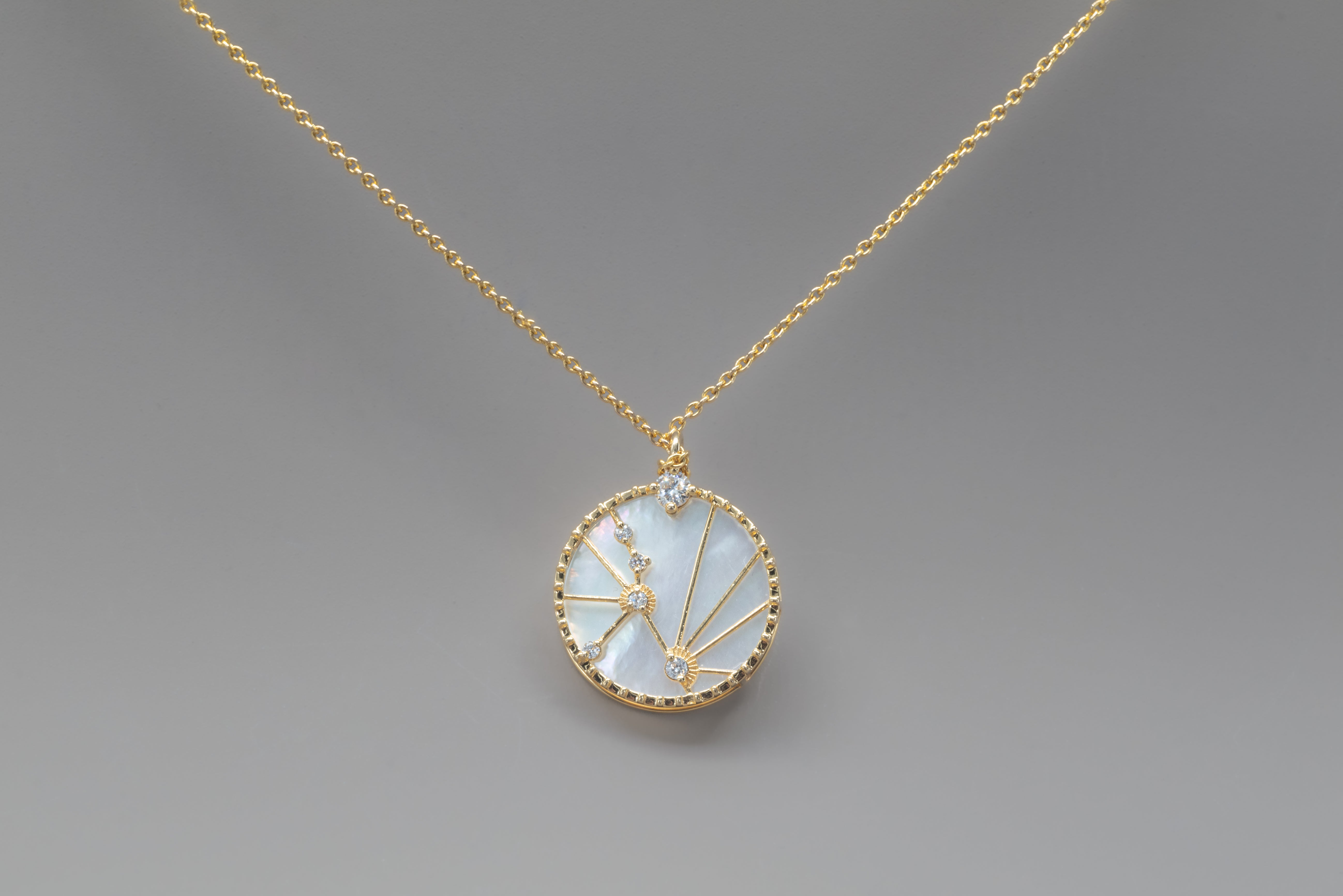 ZODIAC SIGNS MOTHER OF PEARL NECKLACE